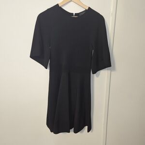 NWT Ted Baker Black Short-Sleeve Fit & Flare Dress